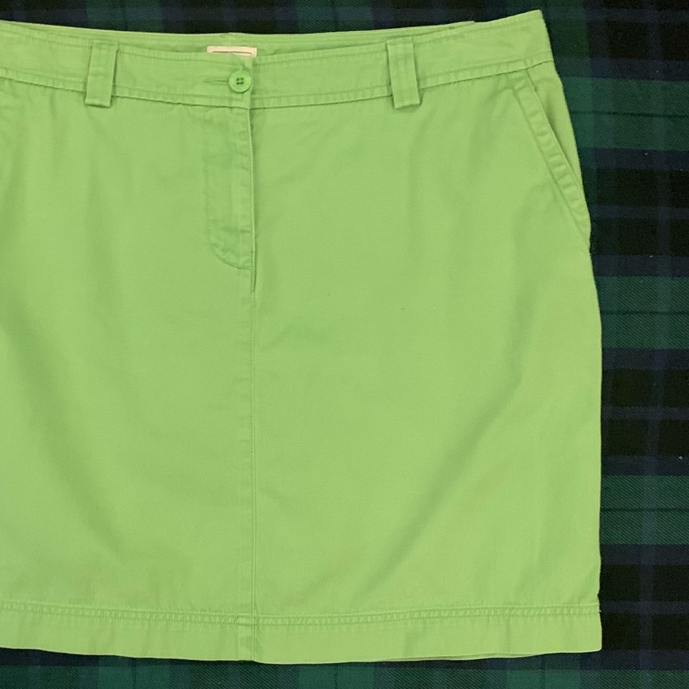 LL BEAN Skirt - Green All Cotton
